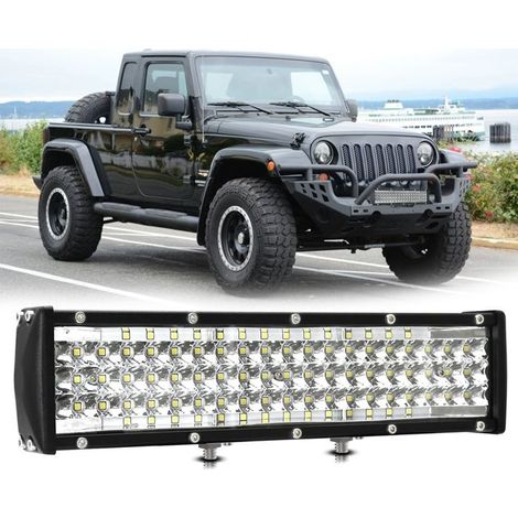Lampe de travail ultra-mince – 5 rangées, 12 po, 30 W, IP67 étanche – Blanc – Pour voiture, chantier (1/5)