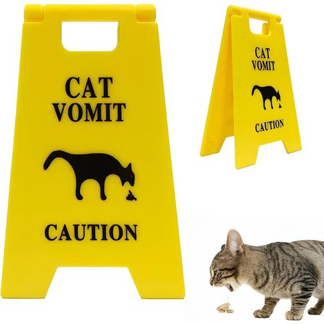 Lot de 2 panneaux d'avertissement de vomissements de chat pour animaux domestiques (1/5)