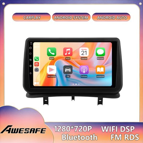 AWESAFE Autoradio Android 13 für Renault Clio 3 (2005–2014) 6GB+128GB 9'' Touchscreen CarPlay GPS Bluetooth Android Auto