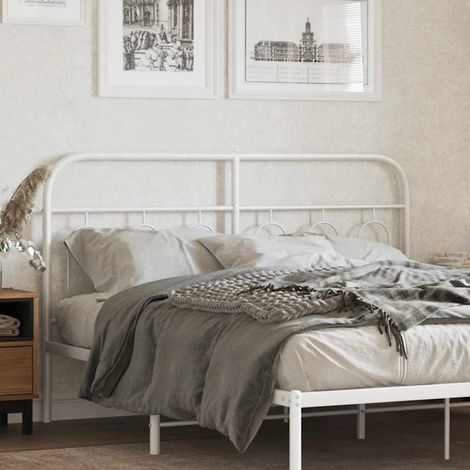 Tête de lit métal blanc 140 cm avec pieds stables pour chambre - PANGIVO (1/5)