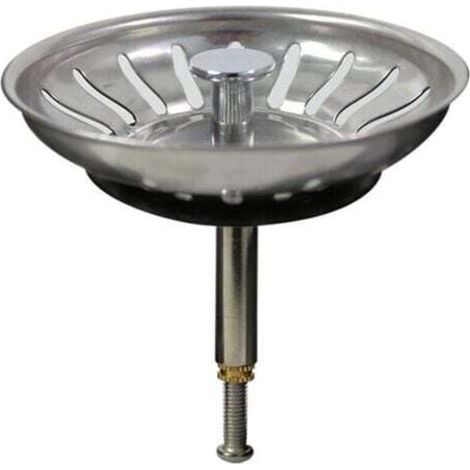 Bonde de lavabo inox avec grille antiblocage – Filtre évier cuisine 90mm – Installation rapide – Acier inoxydable résistant à la corrosion (1/4)