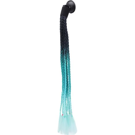 Casque moto décoratif avec tresse de cheveux, perruque rasta dégradée, noir vert foncé et vert clair, accessoire tendance pour casque. (1/5)
