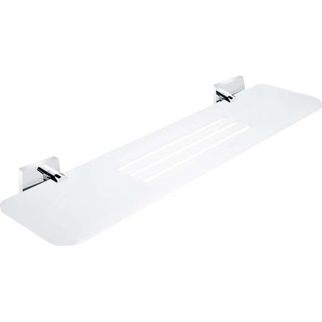 Nimco Keira - IXI Ablage mit gefrästen Löchern, 50 cm, mattes Pexiglas/Chrom KE X350-26