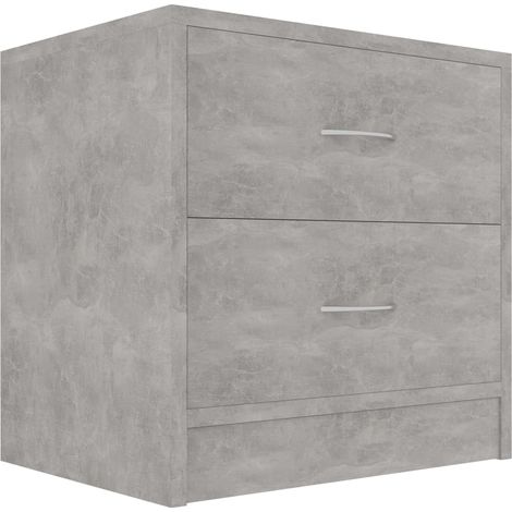 Mesita de noche con dos cajones 40 x 30 x 40 cm madera contrachapada gris DEC033978