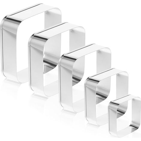 5 Pcs Square Sandwich Cutter Fruit Vegetable Baking Mold Kids Lunch Cutter Pastry Cutter for Baking (1/5)