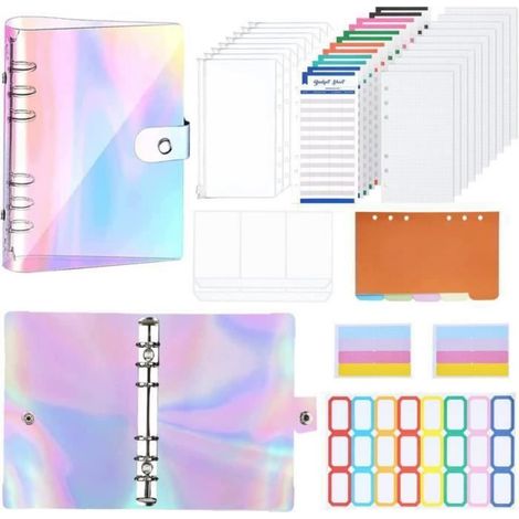 Classeur A6 - 6 Trous - Pour Budget Et Gestion Financière - Avec Enveloppes PVC Et Feuilles Mobiles - Lot Complet (1/5)