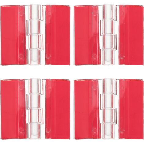 Charnières Adhésives Rouge en Acrylique 4 Pièces pour Boîte et Couvercle Charnières pour Placards Adhésives, Flexibles et Multifonction, pour Couvercle D’aquarium et Boîte (1/5)