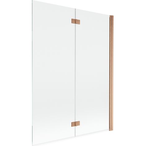Paroi de douche à deux volets Mexen Mist 130 x 150 cm, transparent, cuivre brossé - 8A9-130-002-65-00-P (1/5)