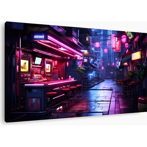 Tableau sur toile urban street 30x45 cm - Impression sur Toile Murale Décorative - Image imprimée en HD sur Toile - Toile sur Châssis en Bois FSC - Fabriqué en France (1/5)