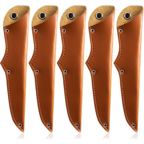 5 Stück Pu Messerschutz mit Messerscheide Leichter und Tragbarer Schneidschutz für Haushaltsschneider Braune Schutzhüllen mit Kreativem Design (1/5)
