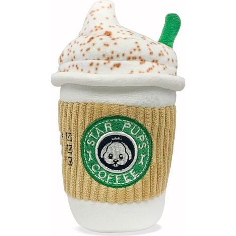 Jouet en peluche couinant pour chien, imitation café latte, automne vacances, adapté pour petits, moyens et grands chiens, cadeau d'anniversaire amusant (1/5)