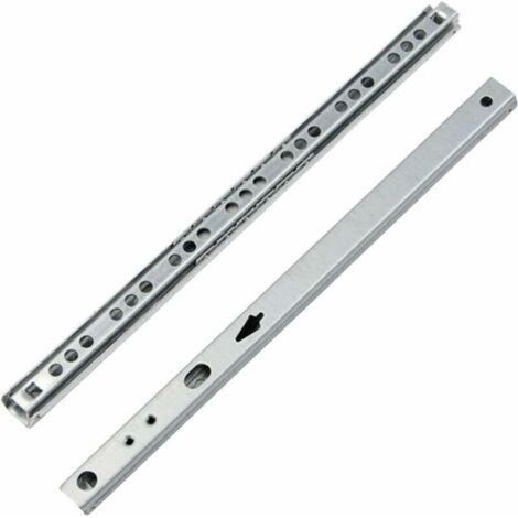 Coulisse Tiroir 1 paire Glissières pour Tiroirs en Métal à Roulement à Billes Coulisses à Bille Rails de Tiroirs à Coulisse Glissières à Roulement à Billes pour Tiroir de Meubles 246x17x10mm，