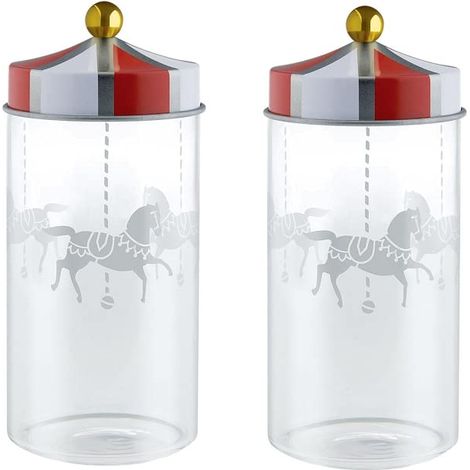 alessi Alessi Circus Set de 2 tarros herméticos transparentes