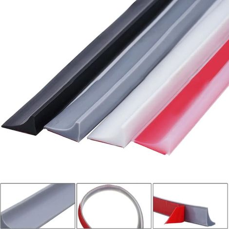 Joint d'étanchéité en silicone pour salle de bain, barrière anti-eau, séparation eau/sec, plan de travail de cuisine, blanc (100 cm) (1/5)