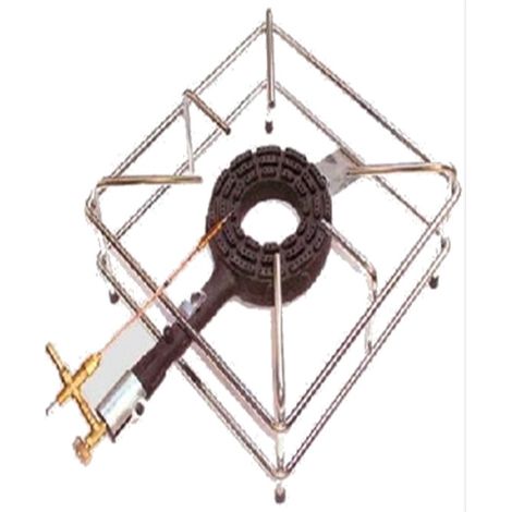 FORNELLONE A GAS NICHELATO CON TERMOCOPPIA 40X40