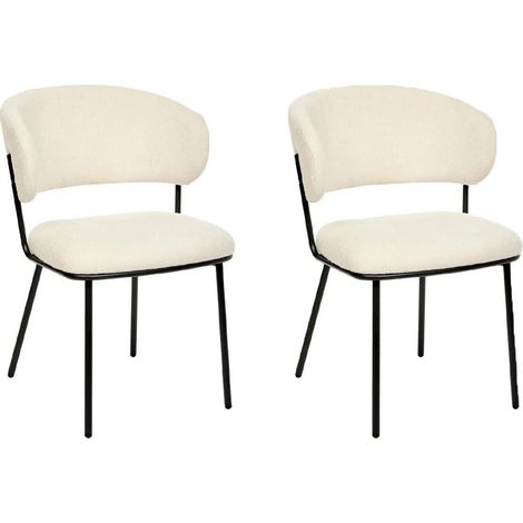 Lot de 2 Fauteuils Design "Alba" 79cm Ivoire (1/4)