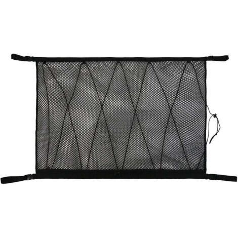 PA Filet de Rangement pour Voiture, Universel Sac pour Toit de Voiture avec Fermeture Éclair,Organisateur Bagage Rangement Filet pour Voiture SUV Plafond (Filet Cordon Serrage)noir,9065cm (1/2)