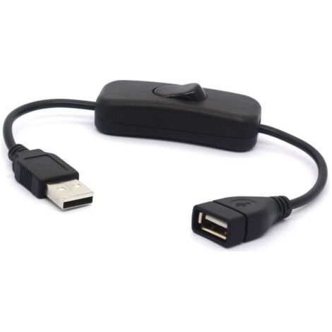 Câble USB court de 28 cm, rallonge USB 2.0 mâle vers femelle avec bouton marche/arrêt pour Raspberry Pi et Arduino (1/5)