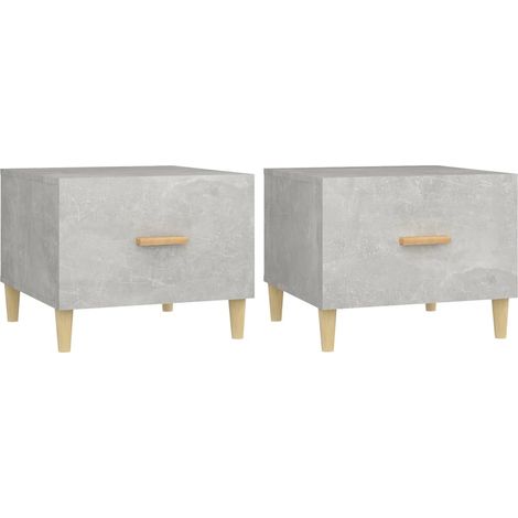 Lot de 2 Tables basses de salon, Tables Café, Gris béton 50x50x40 cm Bois d'ingénierie OIB6631E (1/5)