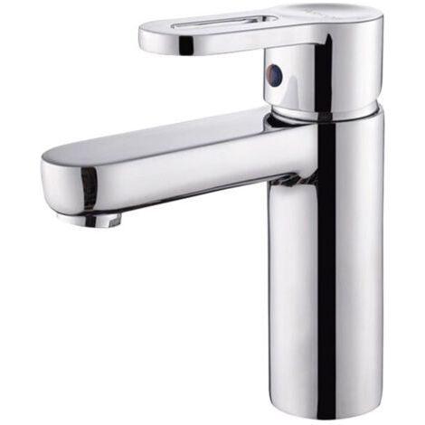 Soldes Robinet de salle de bains lavabo Get, mitigeur avec tirette de vidage, bonde incluse, robinet mousseur économique d'eau, installation facile (1/5)