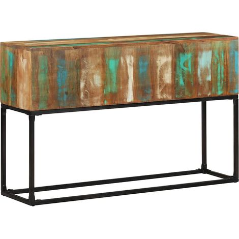 Table console d’entrée en bois de récupération massif marron 120 x 30 x 75 cm - PANGIVO (1/5)
