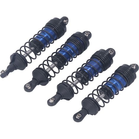 4 Amortisseurs Avant Arrière en Alliage d'Aluminium pour Modèles RC 1/14 et 1/16, Haute Performance, Bleu - Compatible avec LC Racing (1/5)