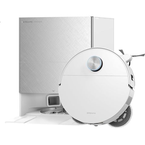 Aspirateur Laveur, 35 000 Pa, Ultra-Fin 7,95 cm, évit. Obstacles 8.8 cm, vidage+rempl. Auto., nettoy. serpillère Auto., démêlage 100%, évit. +280 Types Objets, Blanc (1/5)