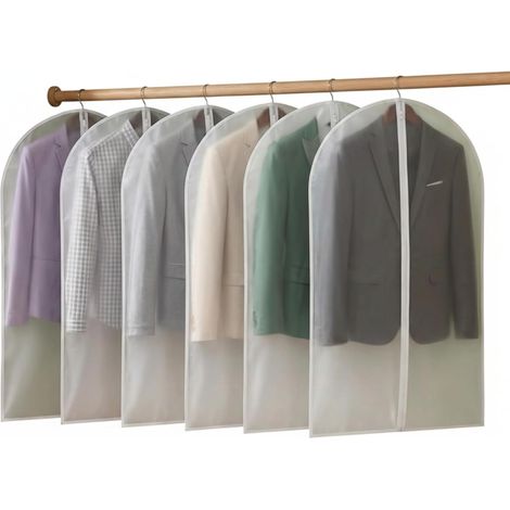 Lot de 6 sacs à vêtements 100 x 60 cm avec fermeture éclair, protection contre la poussière pour le stockage des vêtements, housse de vêtements, housse de protection contre les mites et étanche pour (1/5)