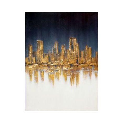 Tognana Quadro 90 x 3,5 x 120 Cm Home Decor Brush Blu Gold