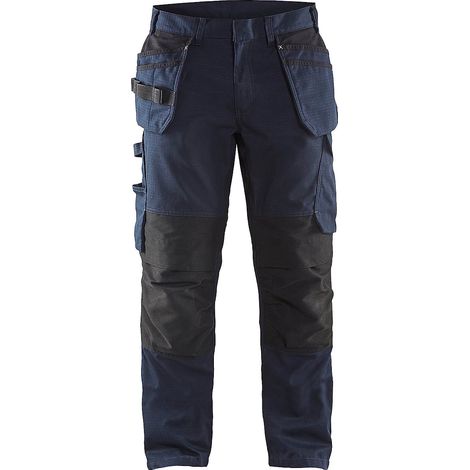 Pantalon de travail avec poches flottantes stretch 1496 - Marine/Jaune fluo XS - FR(38) - SE(C44) - Standards