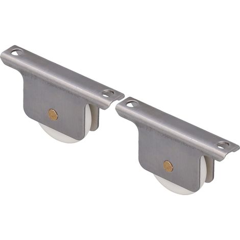 Lot de 2 poulies coulissantes avec base pour portes de douche en verre de salle de bain, 38 mm (1/5)