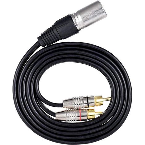 Câble audio stéréo XLR mâle vers 2 prises RCA mâles, répartiteur en Y pour microphone, console de mixage et amplificateur (1,5 m) (1/4)