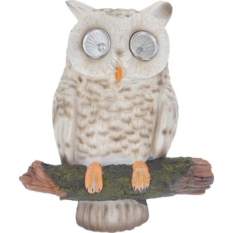 Lampe Solaire Hibou Murale Résine Étanche Pour Éclairage Paysager (1/5)