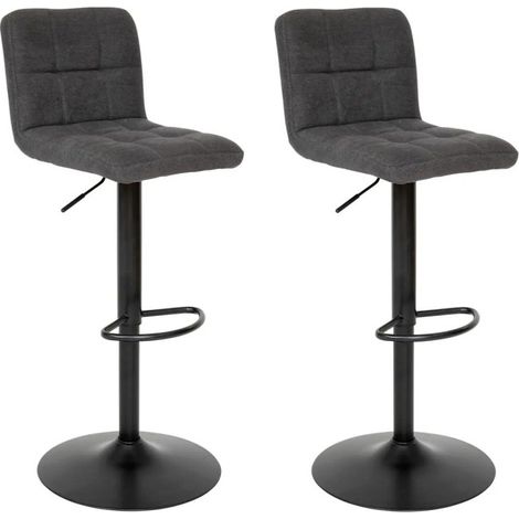 Lot de 2 Chaises de Bar Ajustable "Delek" 104cm Gris (1/5)