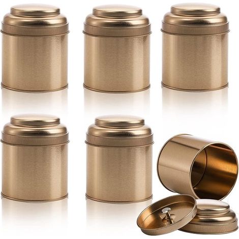 Boîtes à thé avec double couvercle hermétique, mini-boîtes à thé, boîte ronde pour conserver le thé, le café, le sucre, le thé en vrac, les bougies maison, 50 g (1/5)