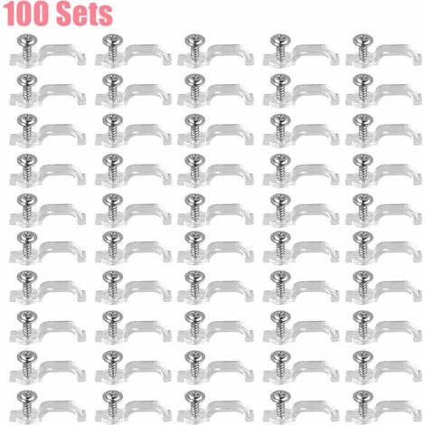 100 jeux de clips de fixation transparents pour câbles et bandes lumineuses LED, idéaux pour la maison, la cuisine, les grands événements et les fêtes (1/5)