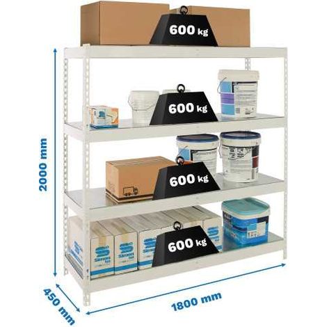 Estanteria 2000x1800x450 SIMONFORTE 1804/4 METAL BLANCO/GALVA marca SIMONRACK (1/2)