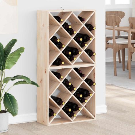 Weinregal 2 pcs Natur 62 x 25 x 62 cm Massives Kiefernholz