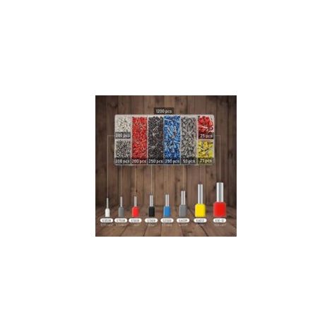 Kit di connettori elettrici da 1200 pezzi, terminali a crimpare, terminali elettrici in PVC, connettori in cloruro di polivinile per la crimpatura delle estremità dei cavi - Crezuo