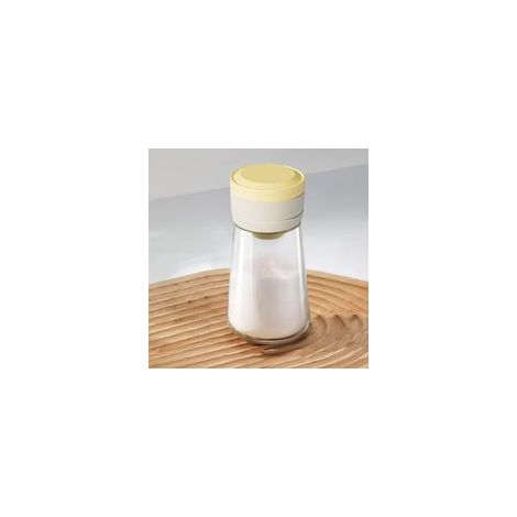 Contenitore per spezie, barattolo in vetro con coperchio ermetico e impermeabile – barattolo da 220 ml per spezie, zucchero, sale, erbe aromatiche o polveri (giallo). - Crezuo