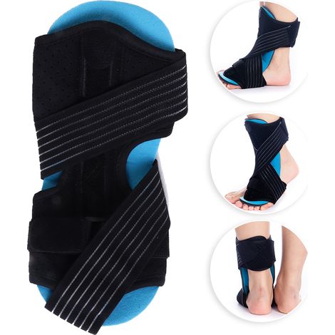 Attelle de cheville pour pied tombant et fasciite plantaire, orthèse nocturne réglable avec sangle (1/5)