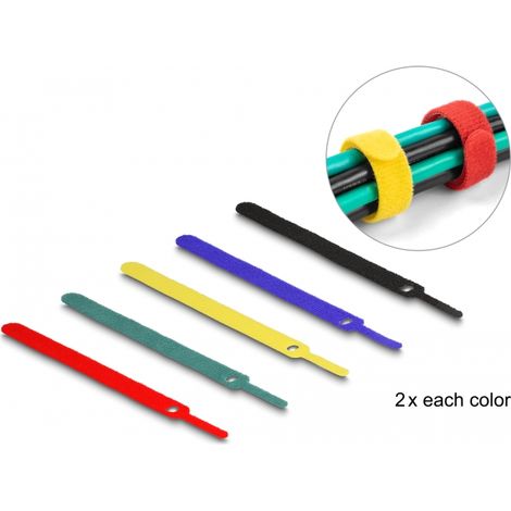 Delock Brida autoadherente LA 150 x AN 12 mm de color Juego de 10 piezas