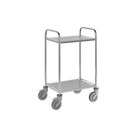 kaiserkraft  Carrello di servizio in acciaio inox  2 ripiani 