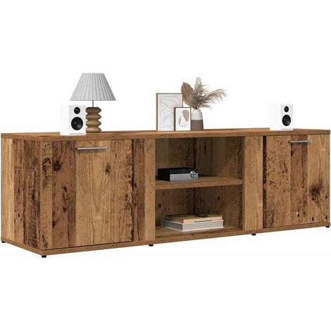 Meuble TV vieux bois 120x34x37 bois d'ingénierie (1/5)