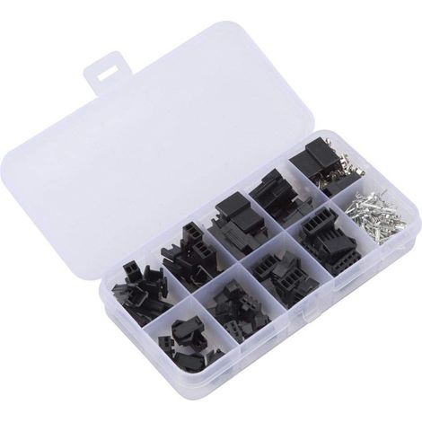 Connecteur JST - 200 Pièces Bornes Femelles et Mâles 2 3 4 5 Broches - Pas 2,54 mm - Kit de Logement et Cosses à Sertir pour Prototypage Électronique
