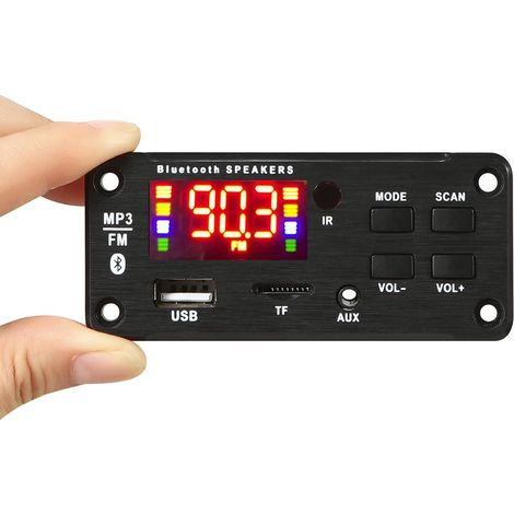 Grand écran couleur Bluetooth amplificateur 2x25W avec module décodeur MP3 intégré, sans perte d'appel, carte audio stéréo