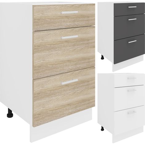 VCM Armadio da cucina Larghezza 50 cm Cassetto Base Mobili Cucina Esilo Bianco/Antracite (1/5)