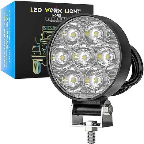 Projecteur de travail LED carré rond de 2,5 pouces, 42 W, 9-80 V, pour SUV tout-terrain, camion, bateau, 1 pièce (0,300) (1/4)