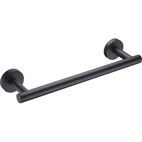 Toallero de acero inoxidable, apto para montaje en pared en baño o cocina, 40 cm (negro) (1/5)