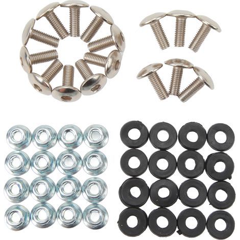 Kit de vis d'écrou de rondelle de boulon de garde-boue, Kit de fixation de filetage M6 pour 50cc 70cc 90cc 110cc 125cc ATV Quad 4 roues 16 jeux (1/5)